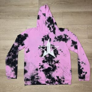Jeffree Star Fashion Pink Tie Dye Hoodie Sweatshirt Womens Size Medium Soft